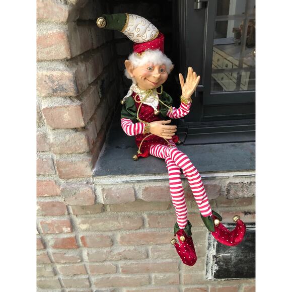 Large Poseable Elf Doll Christmas Decor 34" - Picture 2 of 7
